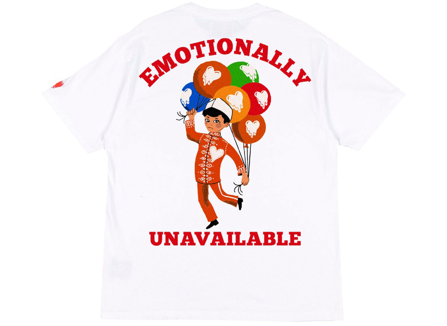 Emotionally Unavailable Balloon Boy Tee in White