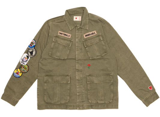 Emotionally Unavailable Cross Your Heart Jacket in Military Green