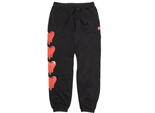 Emotionally Unavailable Heart Logo Sweatpants in Black
