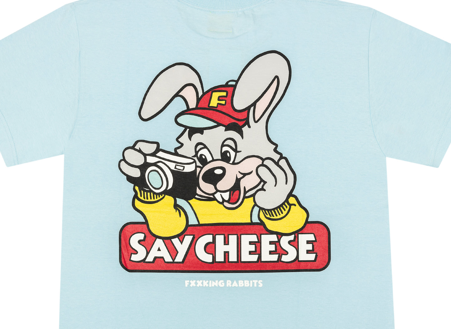 Fucking Rabbits Say Cheese T-Shirt Hellblau