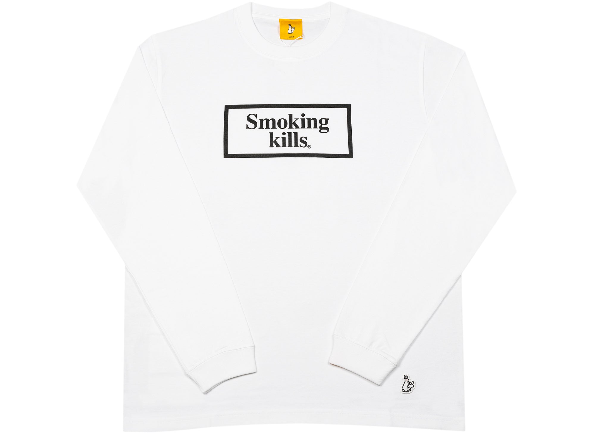 Fucking Rabbits Smoking Kills Box Logo L/S Tee in White | Oneness