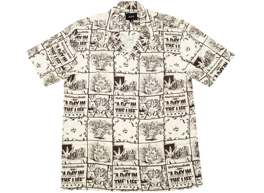 HUF Day in the Life S/S Woven Top in Natural