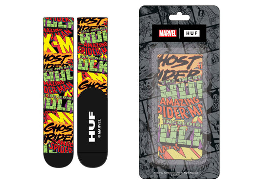 HUF Marvel Logo Socks in Black