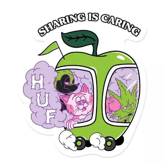 HUF Sharing is Caring Sticker in Huf Green