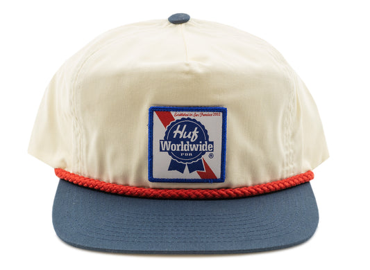 HUF x PBR Snapback in Natural