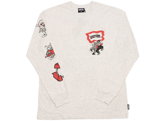 Ice Cream Nation L/S Knit Tee in Light Heather Grey