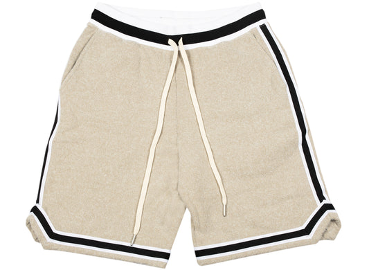 John Elliott Fur Terry Game Shorts in Wheat