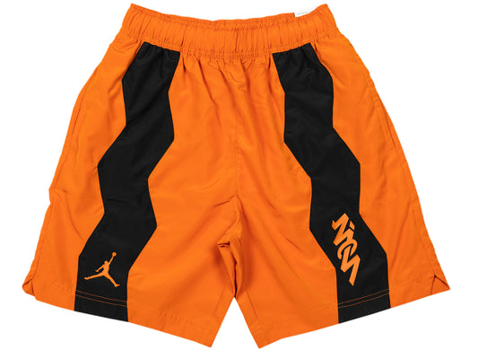 Jordan Dri-Fit Zion Shorts in Campfire Orange / Black