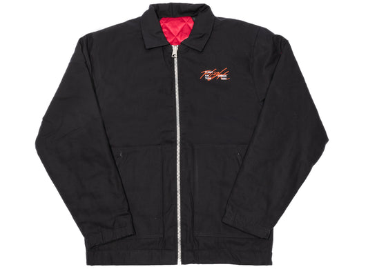 Jordan Flight Heritage Jacket in Black / Gym Red / White