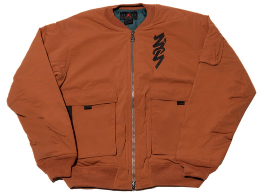 Jordan Zion Flight Jacket in Dark Russet / Dark Teal Green / Black
