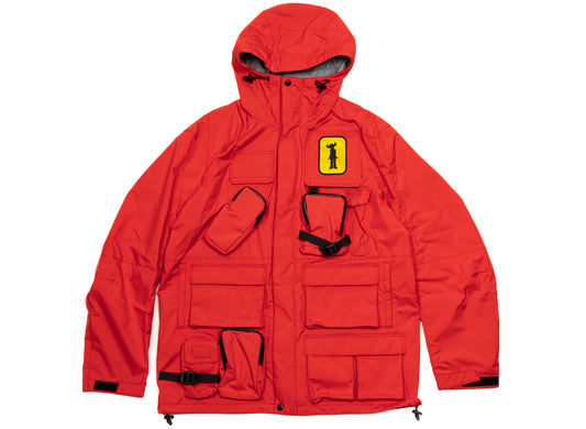 Junya Watanabe MAN Double Layer Hooded Jacket in Red