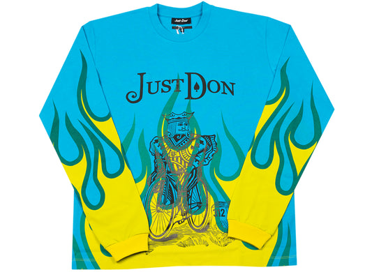 Just Don L/S Graphic Heavyweight Tee in Blue / Yellow