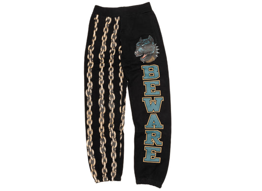Market Beware of Dog Sweatpants in Black