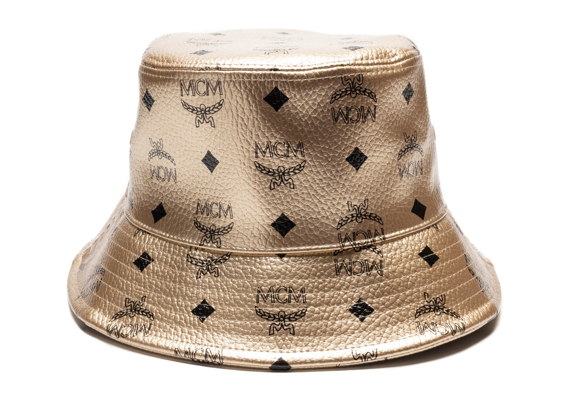 MCM Bucket Hat in Gold Metallic | Oneness Boutique