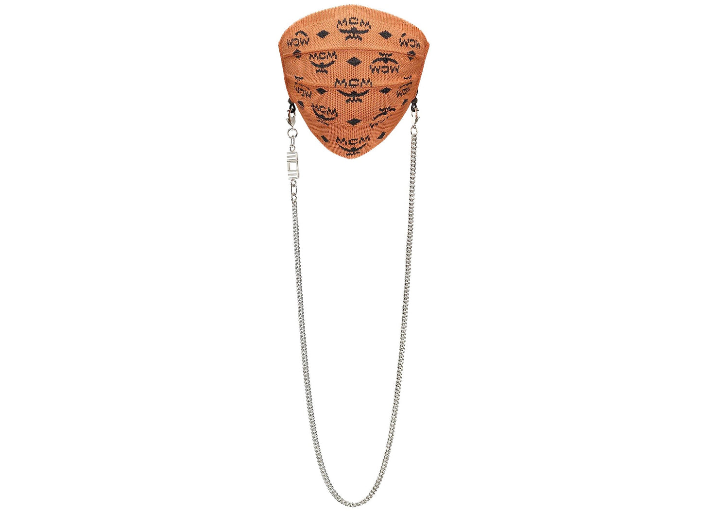 MCM Monogram Knit Face Mask in Cognac