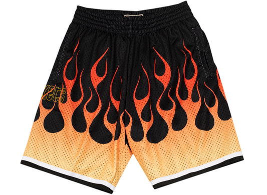 Mitchell & Ness Swingman Houston Rockets 1993-94 Flame Shorts in Black / Red