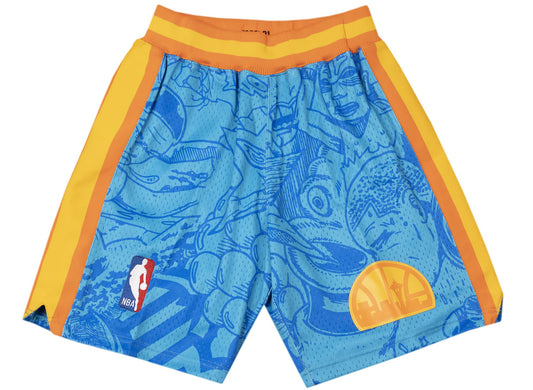 Mitchell & Ness x Hebru Brantley NBA Supersonics Shorts in Blue
