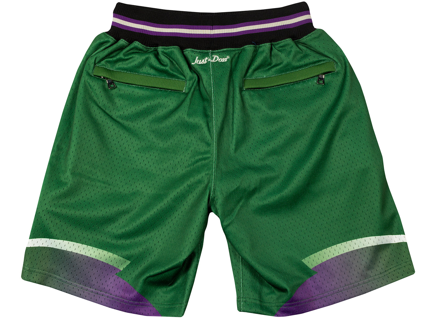 NBA Just Don 95-96 Milwaukee Bucks Shorts in Forest Green / Midnight Purple / Black