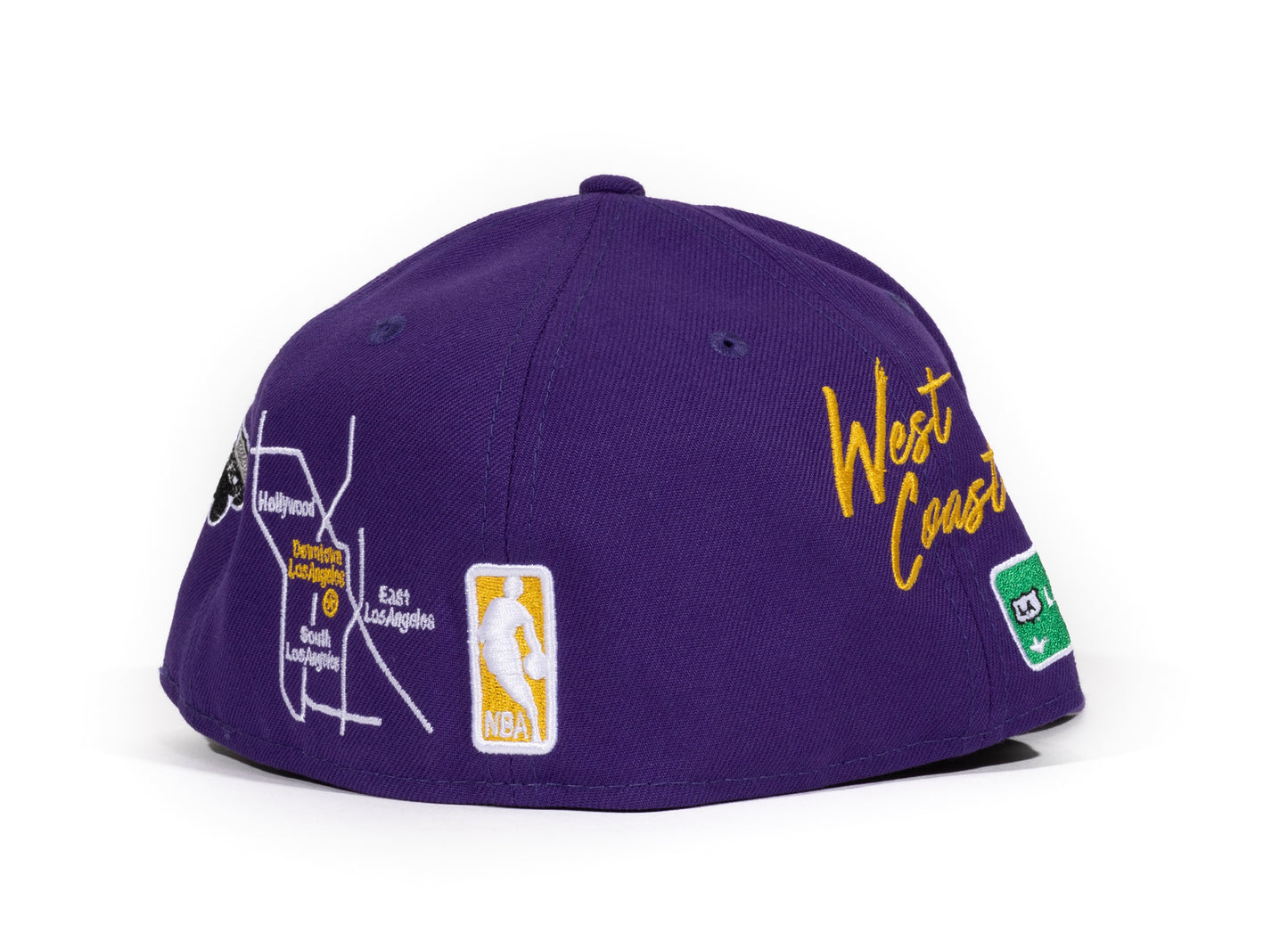 New Era Los Angeles Lakers Embroidered Fitted Hat in Purple