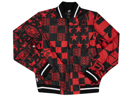 Nike Men's Sportswear Allover Print Jacket in University Red