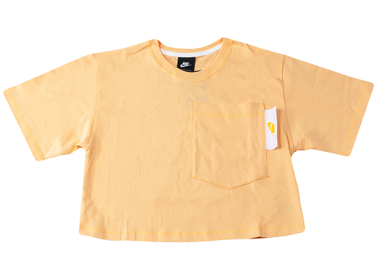 Nike Sportswear Cropped T-Shirt in Orange Chalk / White / Laser Orange