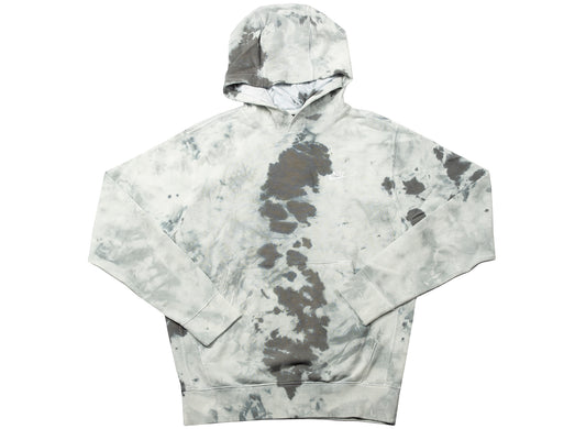 Nike Sportswear Pullover FT Dye Hoodie in Light Smoke Grey / White