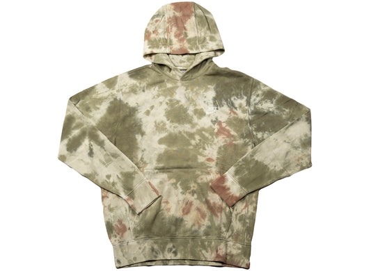 Nike Sportswear Pullover FT Dye Hoodie in Medium Olive / White