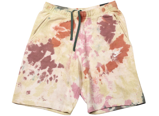 Nike Sportswear Shorts FT Dye in Dark Beetroot / Vintage Green / White