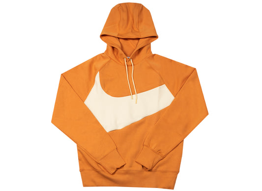 Nike Sportswear Swoosh Tech Fleece Pullover Hoodie in Hot Curry / Pearl White / Canvas