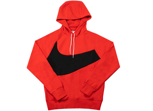 Nike Sportswear Swoosh Tech Fleece Pullover Hoodie in University Red / Black