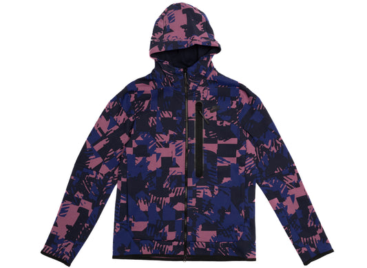 Nike Sportswear Tech Fleece Full Zip Jacket in Light Bordeaux / Obsidian / Black