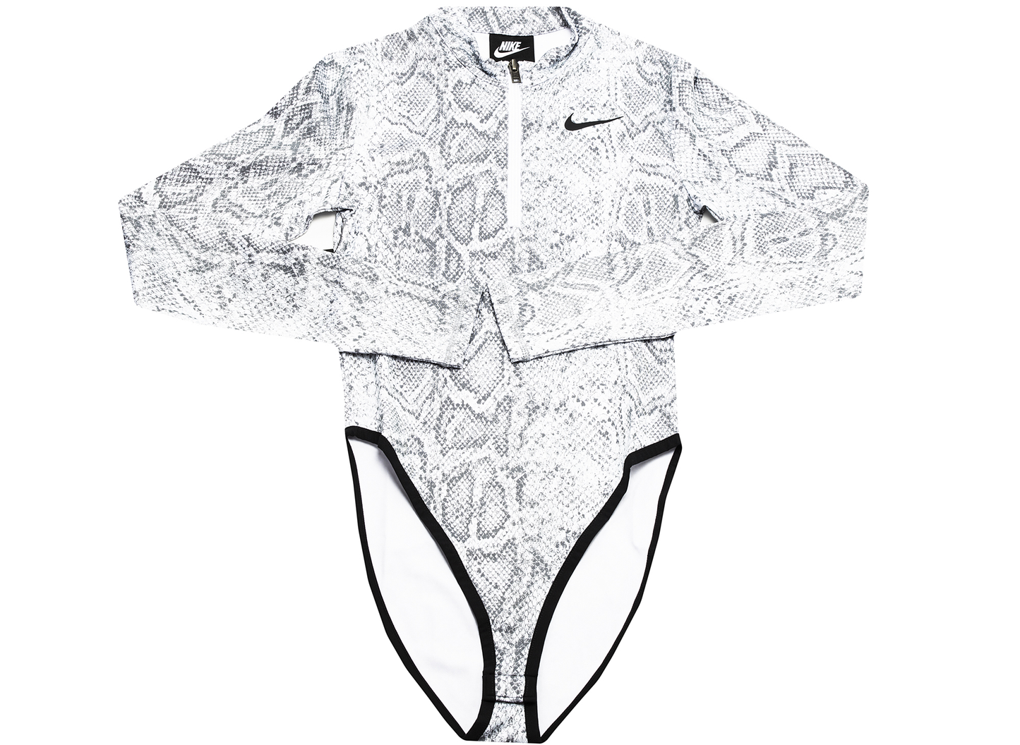 Nike Sportswear Women's Long-Sleeve Bodysuit in White / Black