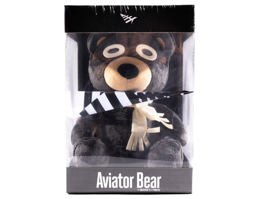 Paper Planes Aviator Bear in Charcoal Grey