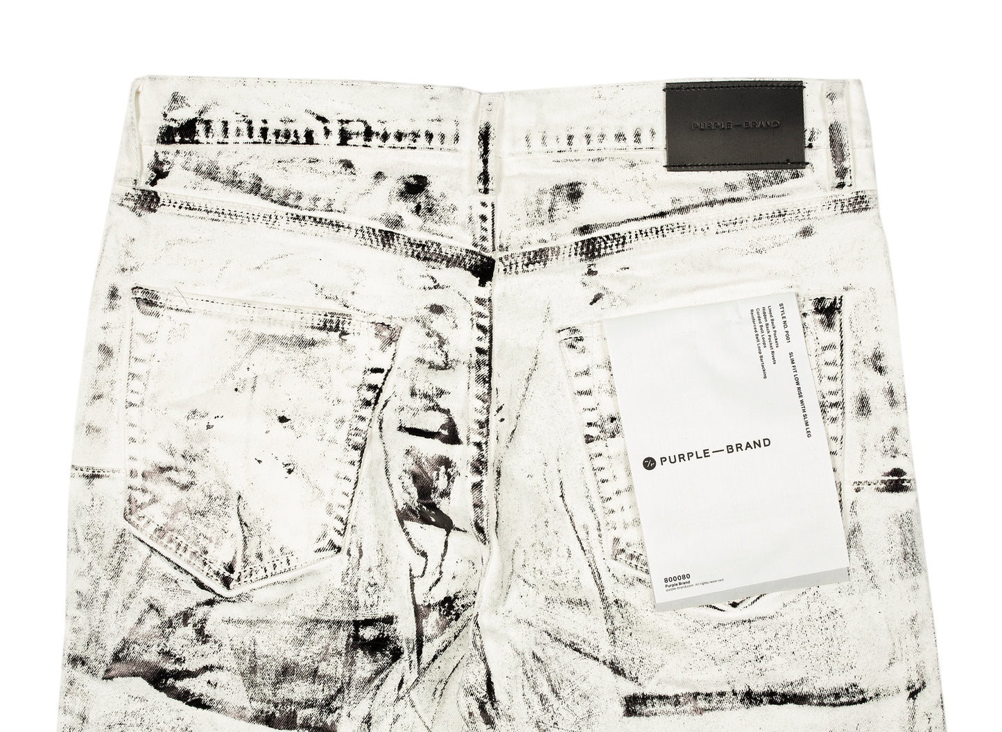 Jeans Purple Brand blancos con diseño de rayos X