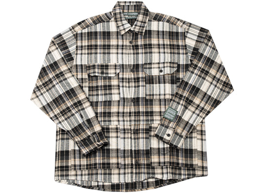 Reese Cooper Oversized Lightweight Flannel Shirt in Brown