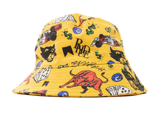 Rhude Doodle Bucket Hat in Yellow