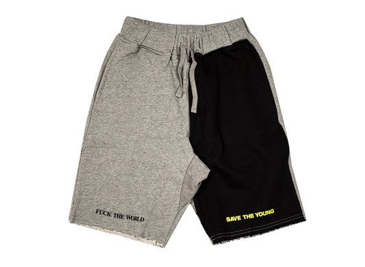 Rokit Split Shorts in Charcoal / Black