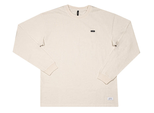 Stampd Box Logo Long Sleeve Tee in Faded White
