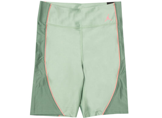 Women's Jordan Essentials Bike Shorts in Steam / Dutch Green / Sunset Pulse