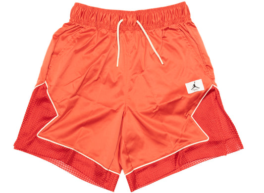 Women's Jordan Essentials Diamond Shorts in Lobster / Fire Red / Beach