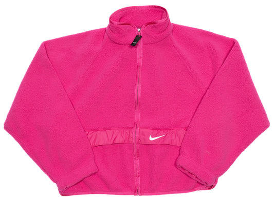 Women's Nike Sportswear Essentials Sherpa Jacket in Active Pink / White