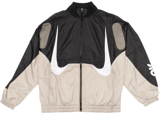 Women's Nike Sportswear Woven Jacket in Black / Light Iron Ore / Flat Pewter / White