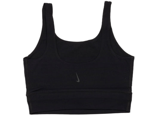 Women's Nike Yoga Luxe Crop Tee in Black / Dark Smoke Grey