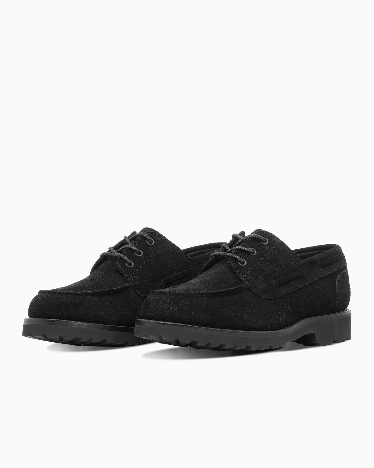 Converse Japan × REGAL Shoe & Co. MARINESTAR J PRM black Japanese suede pair three-quarter, official Converse Japan
