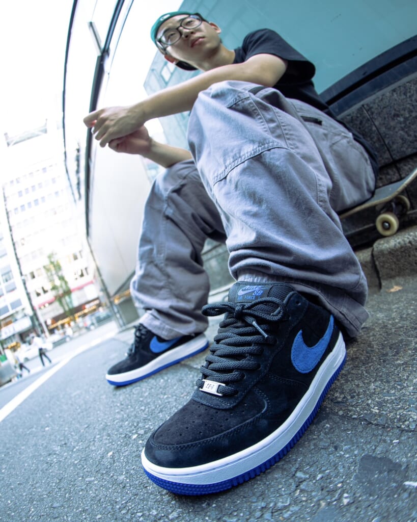 Instant × Nike SB Air Force 1 Low Color of the Month Black/Royal — on-foot skate scene
