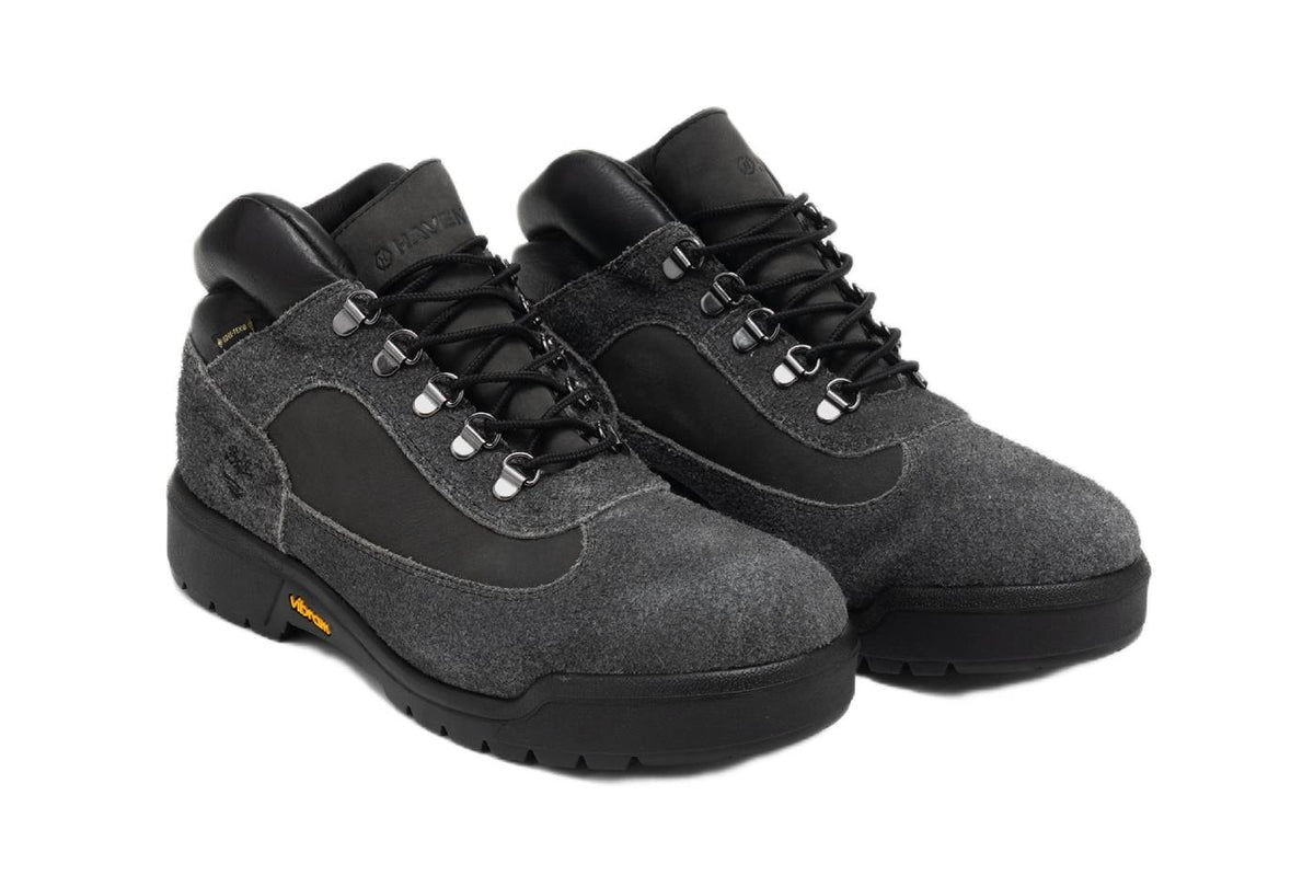 HAVEN x Timberland Field Boot in black hairy suede. Photo via Hypebeast / HAVEN