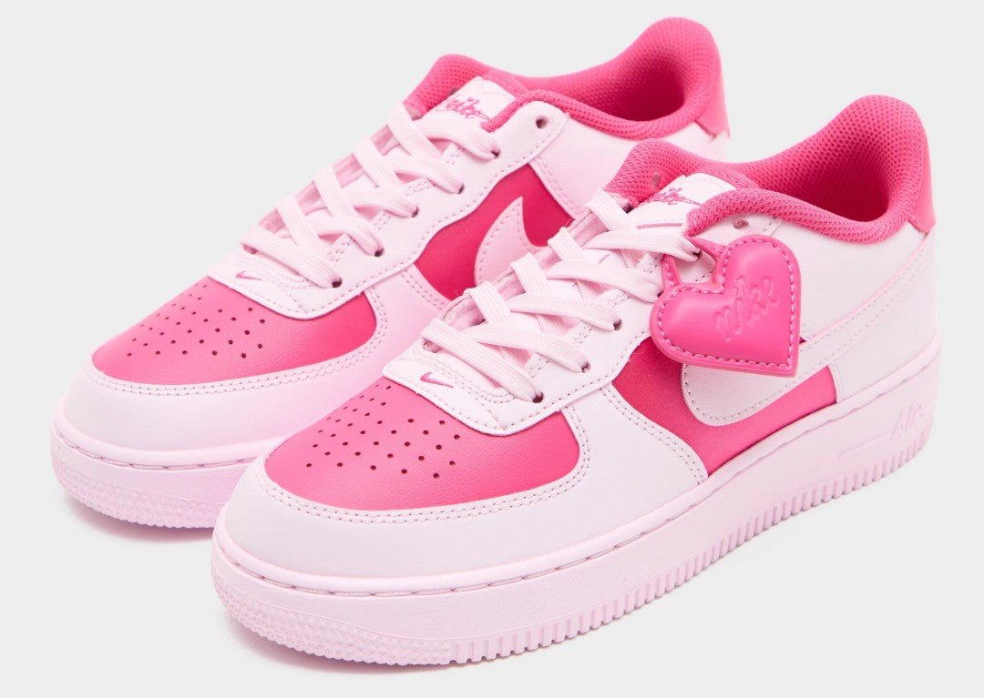 Nike Air Force 1 Low Valentine's Day 2027 two-tone pink with heart charm (image via Fullress)
