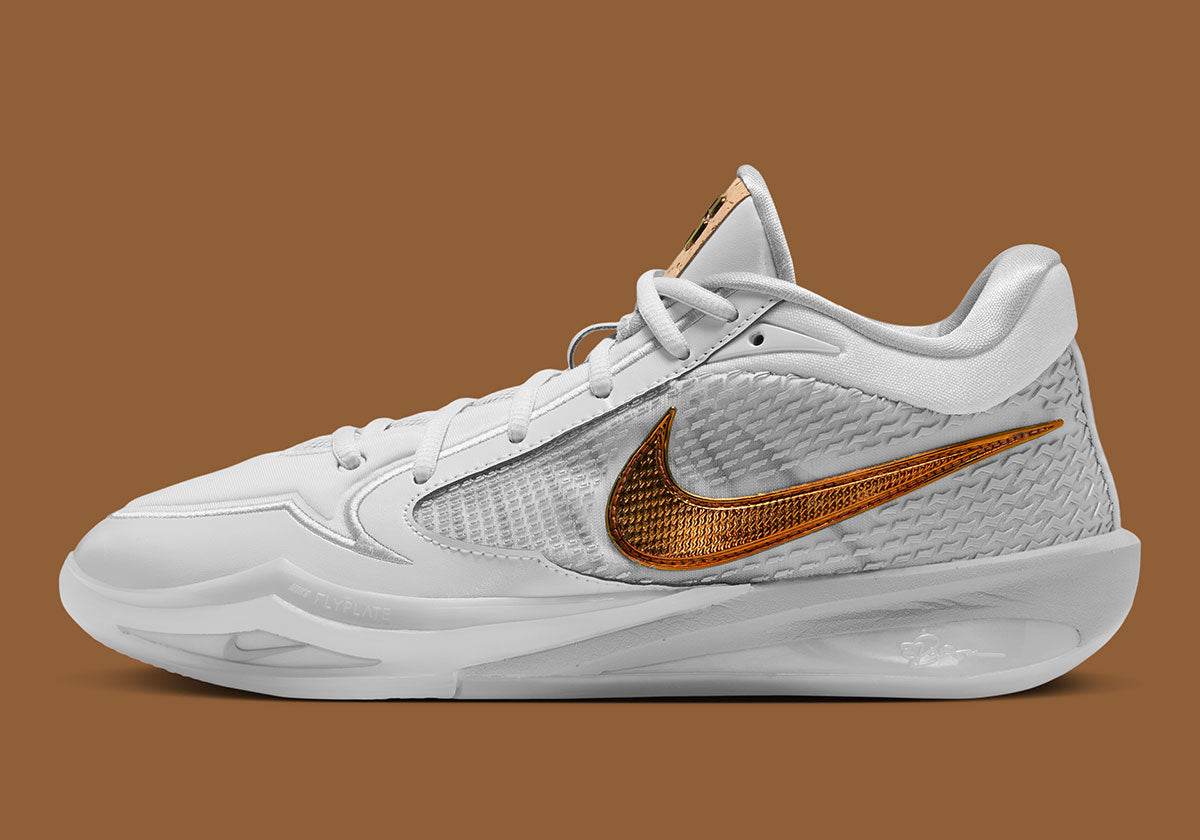 Nike Sabrina 4 II0402-004 white and gold, lateral side, photo via Sneaker News