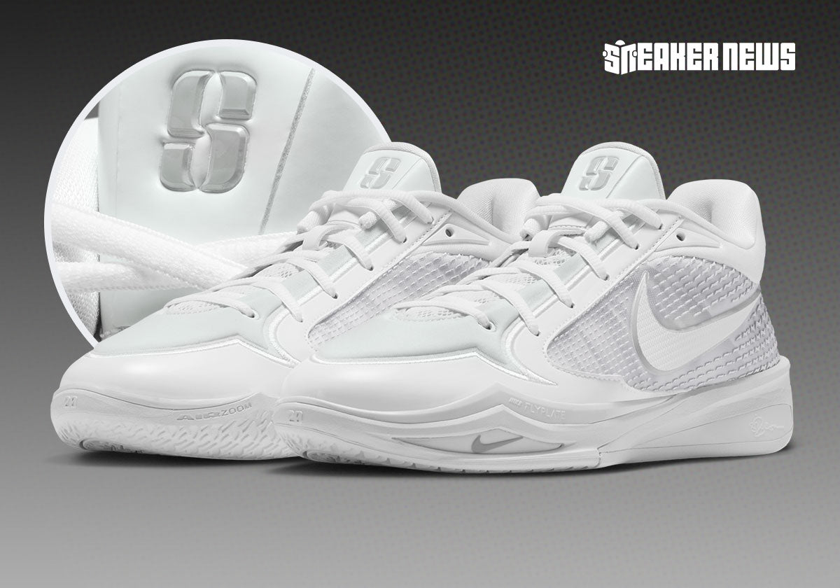 Nike Sabrina 4 Grey Fog II0402-102 in white and grey, image via Sneaker News
