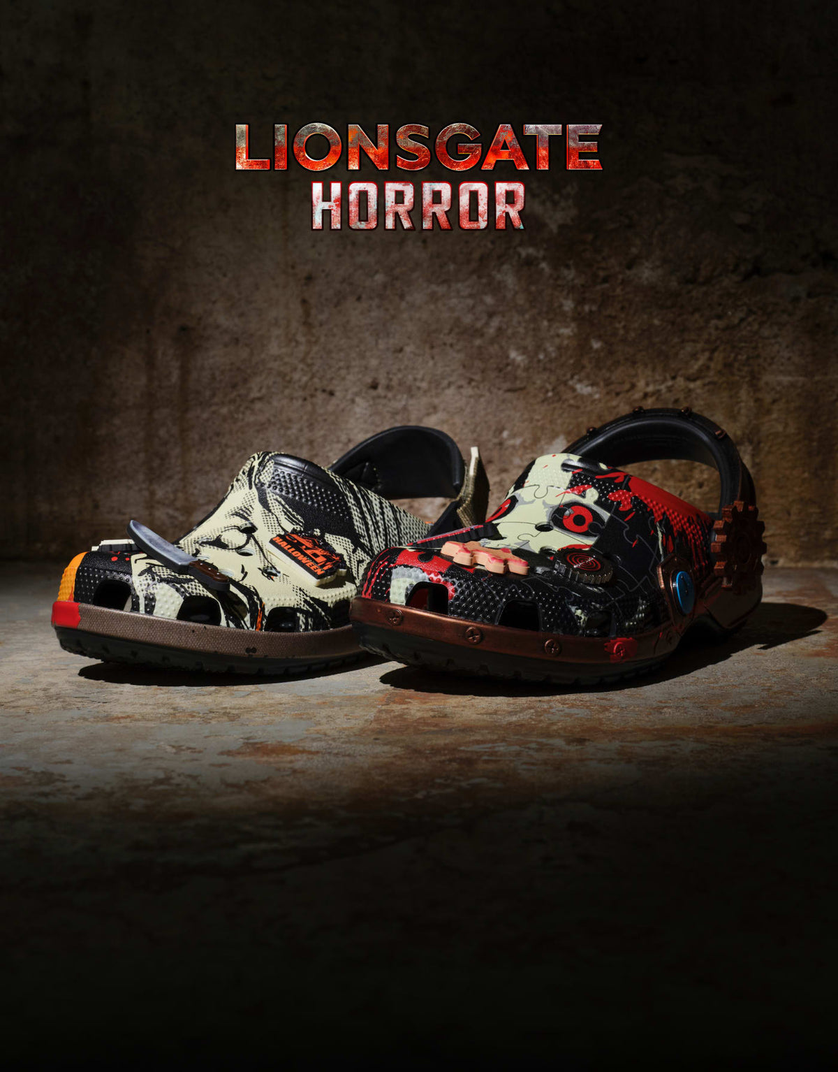 Lionsgate Horror x Crocs Halloween and Saw Classic Clogs campaign — official Crocs marketing